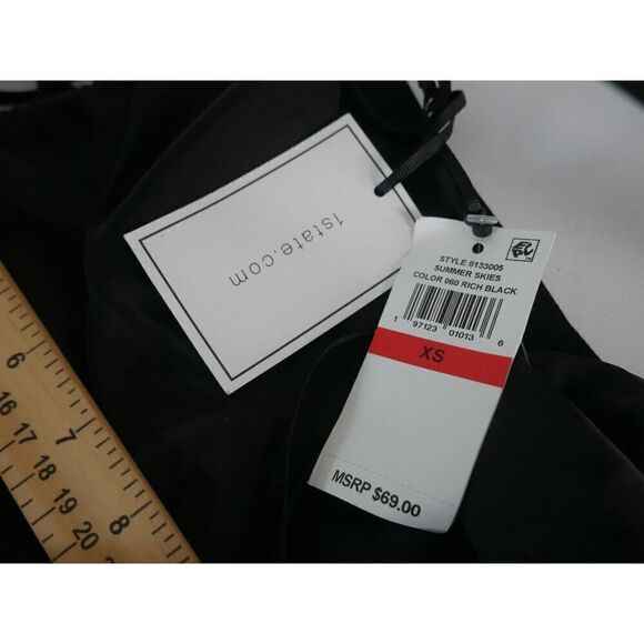 1. STATE Women's Black Sleeveless Tie Back Halter Neck Satin Top XS - Picture 7 of 7